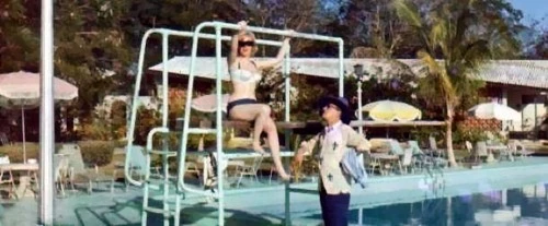 Kathy Kirby by the pool