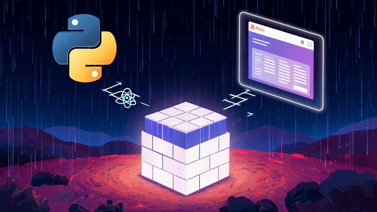 Headless WordPress connects to a Python serverless function with neon data streams.