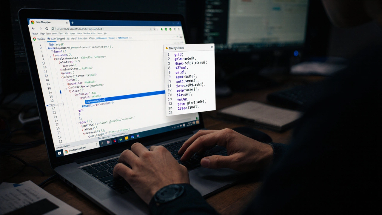 Developer using Chrome DevTools to test responsive design with live viewport simulation.