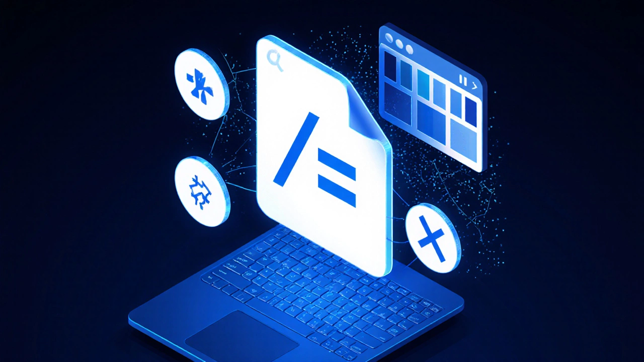Floating JavaScript Math object with icons for random, floor, abs, and modulo operators