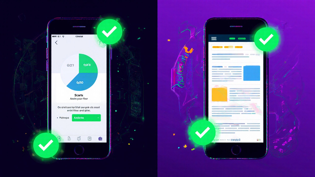 Mobile screen comparison: slow-loading website vs. fast-loading optimized site with performance metrics.