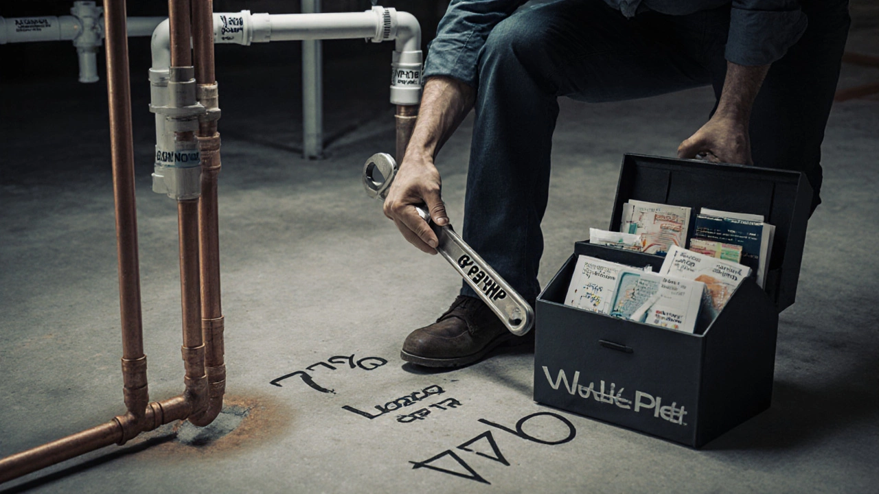 Plumber fixing legacy PHP pipes under a web infrastructure floor