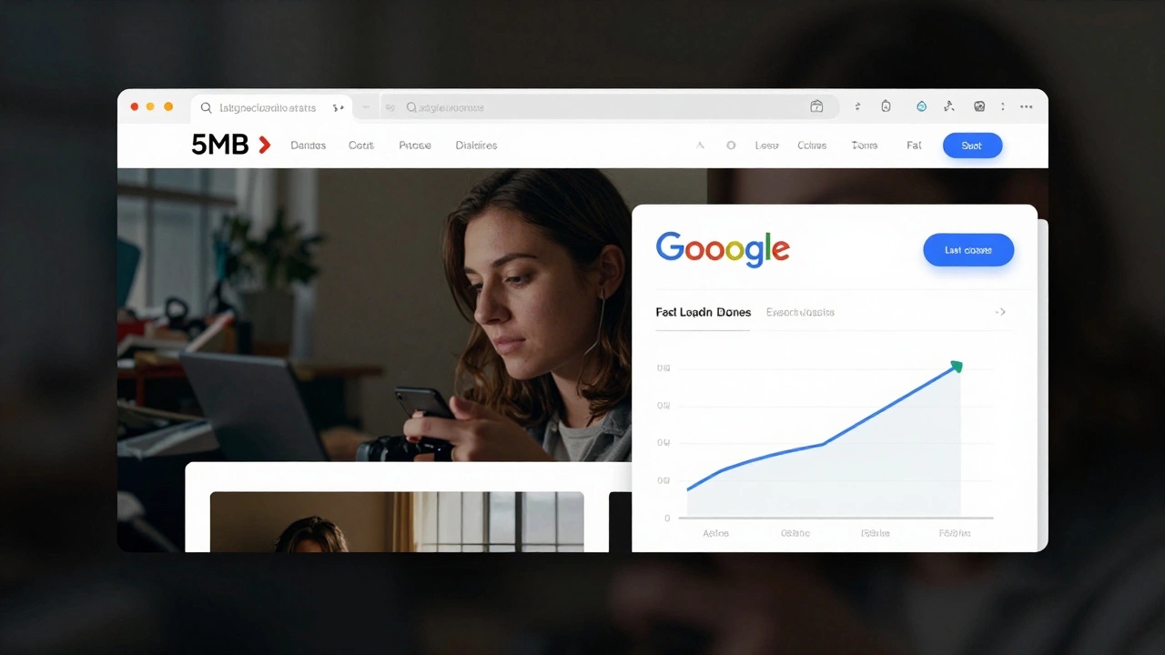 Optimized webpage versus slow-loading page with Google Search Console