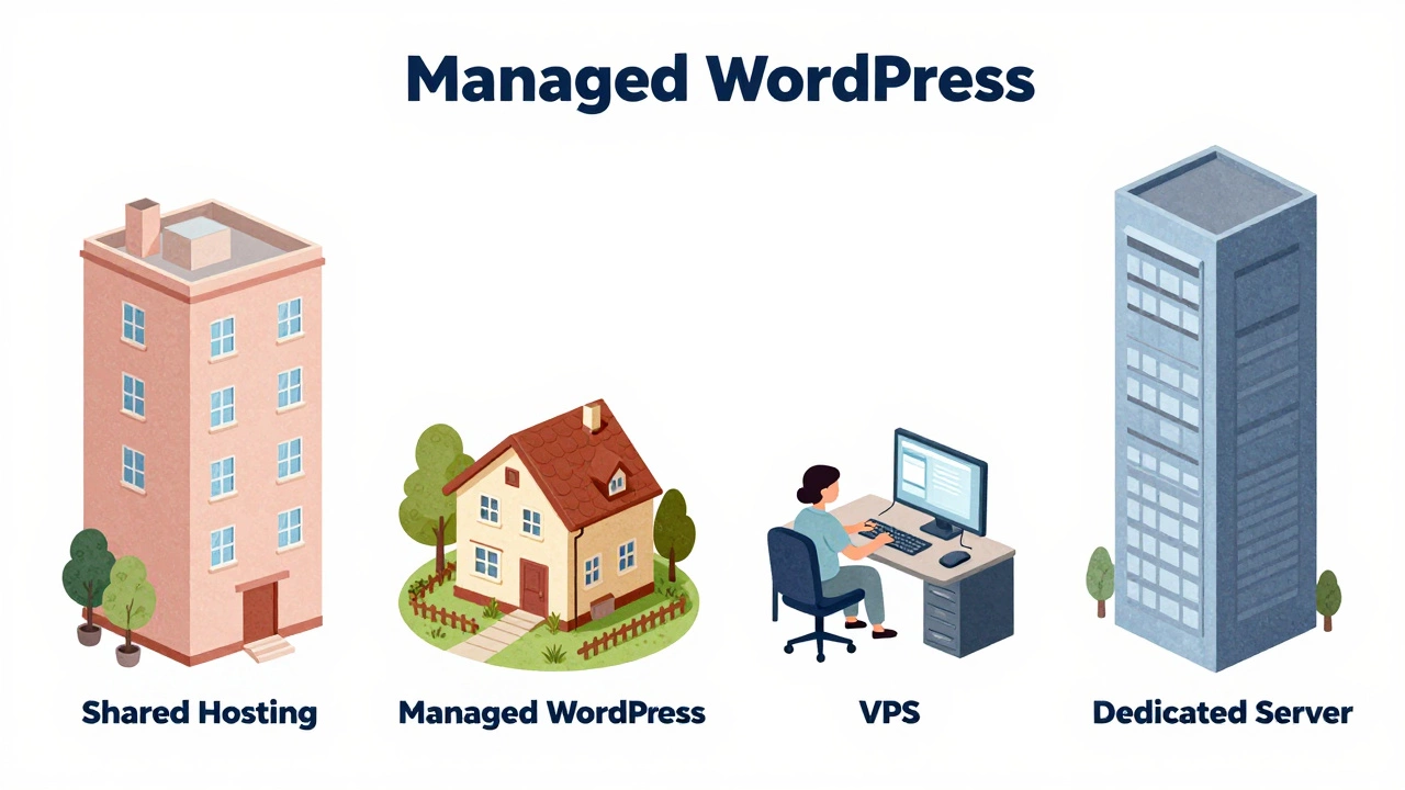 Four hosting types visualized as symbolic environments