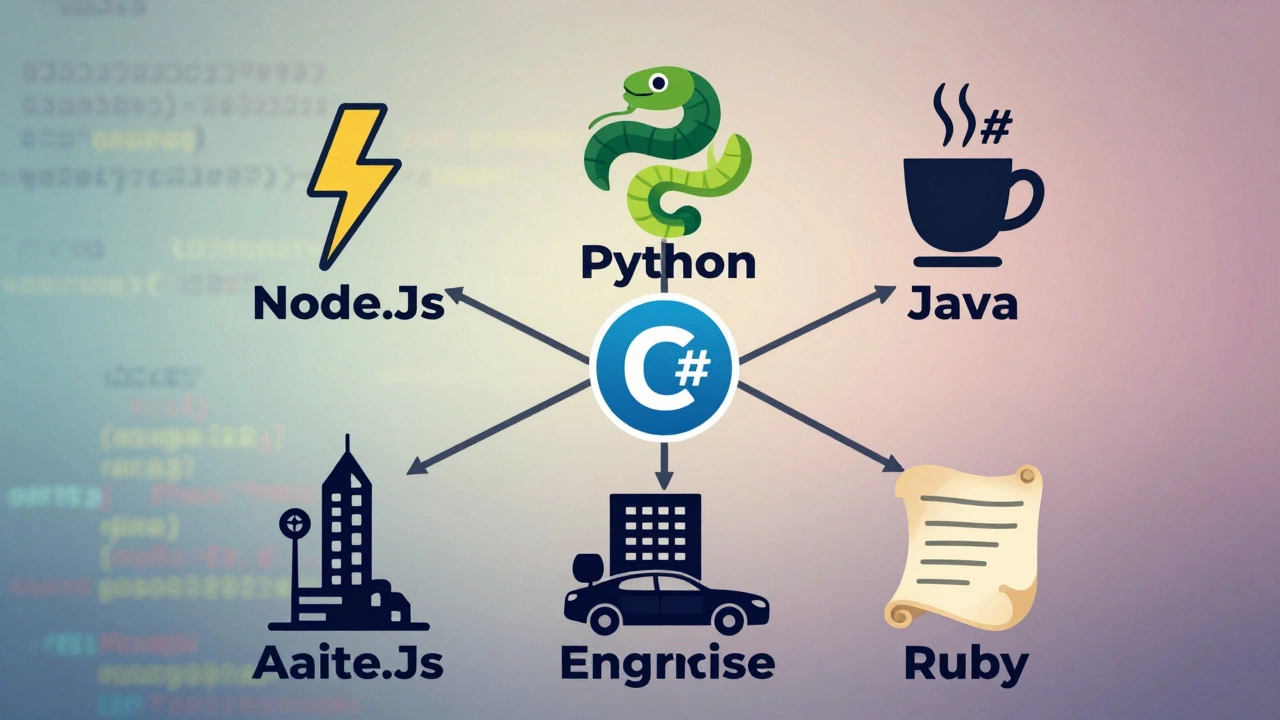 A symbolic family tree of languages branching from PHP, each representing a different development path.