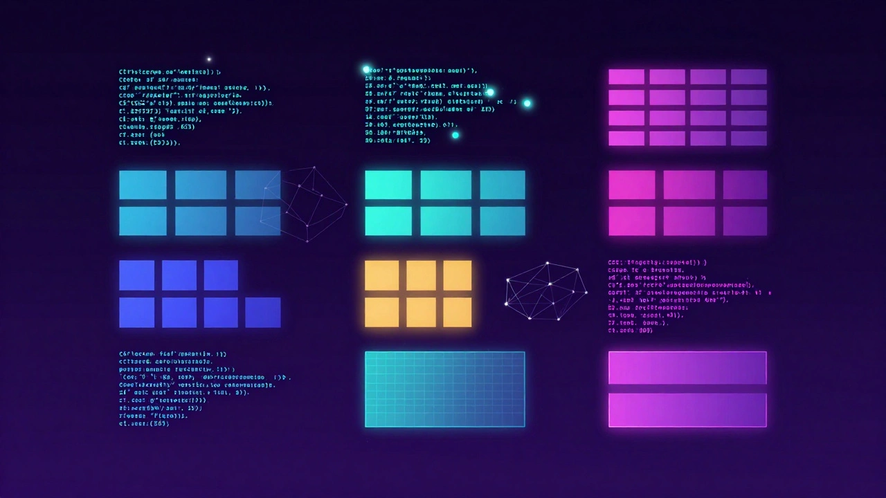 Abstract illustration of CSS grid layout concepts