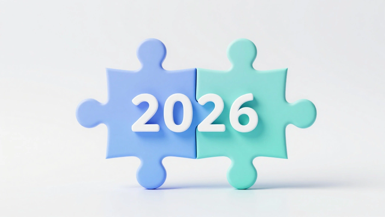 Geometric shapes interlocking in clean white space