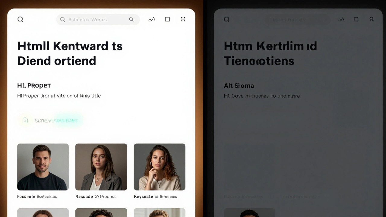 Side-by-side comparison of well-structured and poorly structured product pages with clear visual differences.