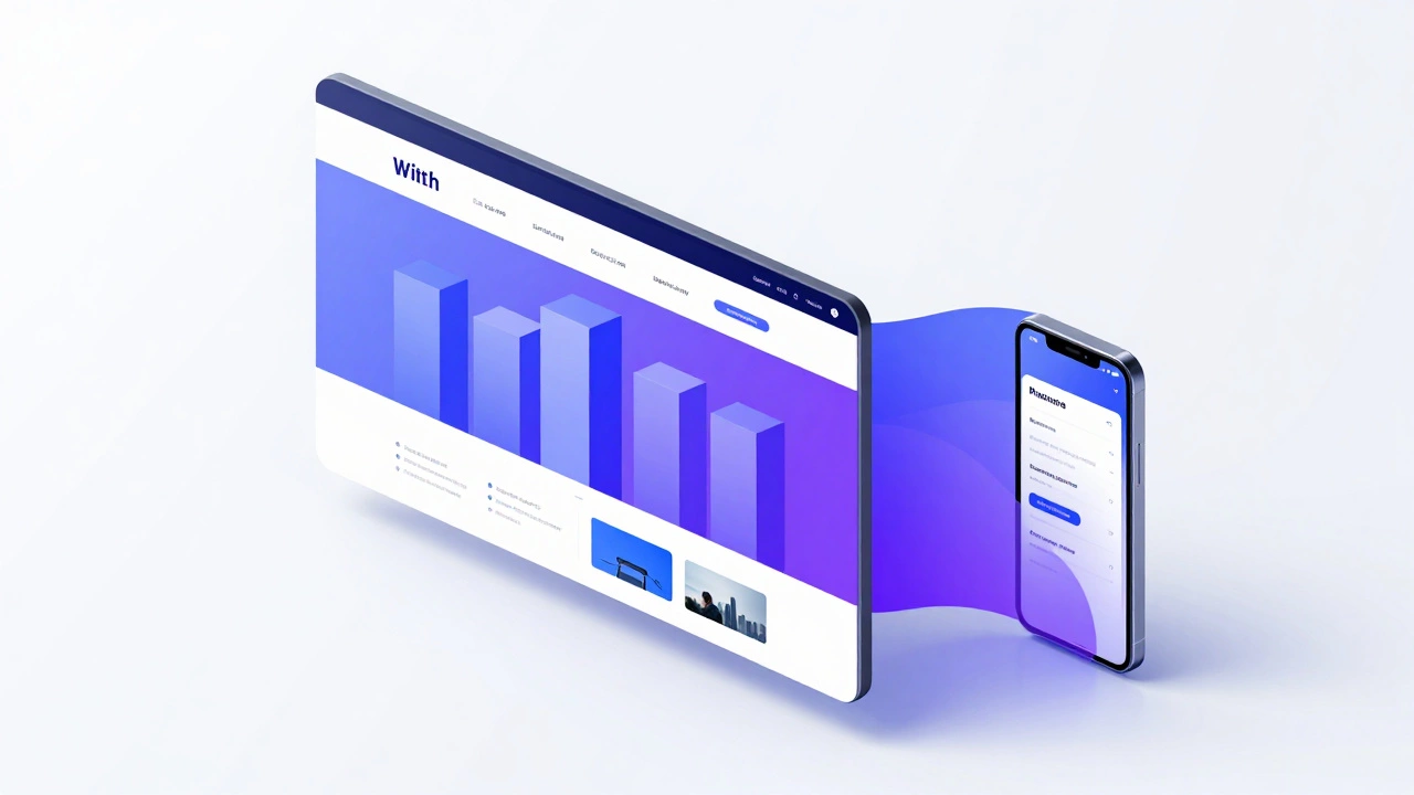 A conceptual illustration of a website layout fluidly adapting to different screen sizes.