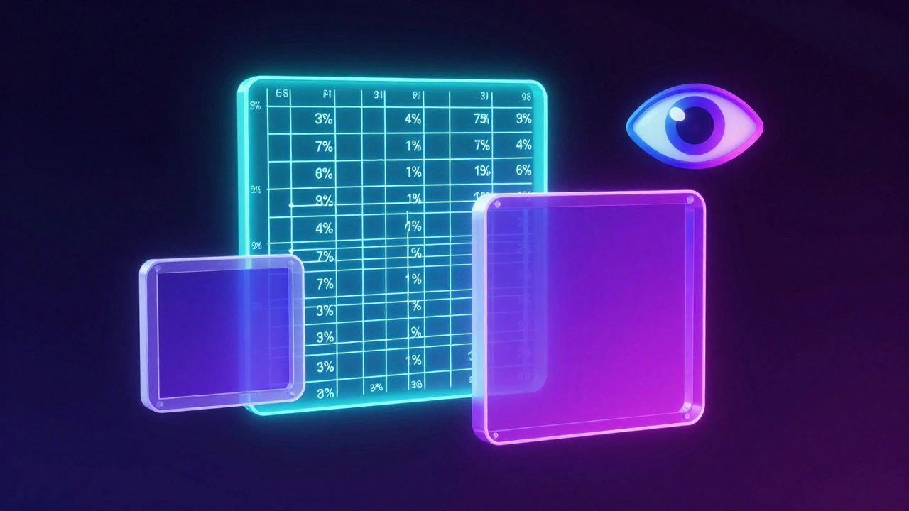 Abstract 3D visualization of fluid grids, flexible images, and media queries.