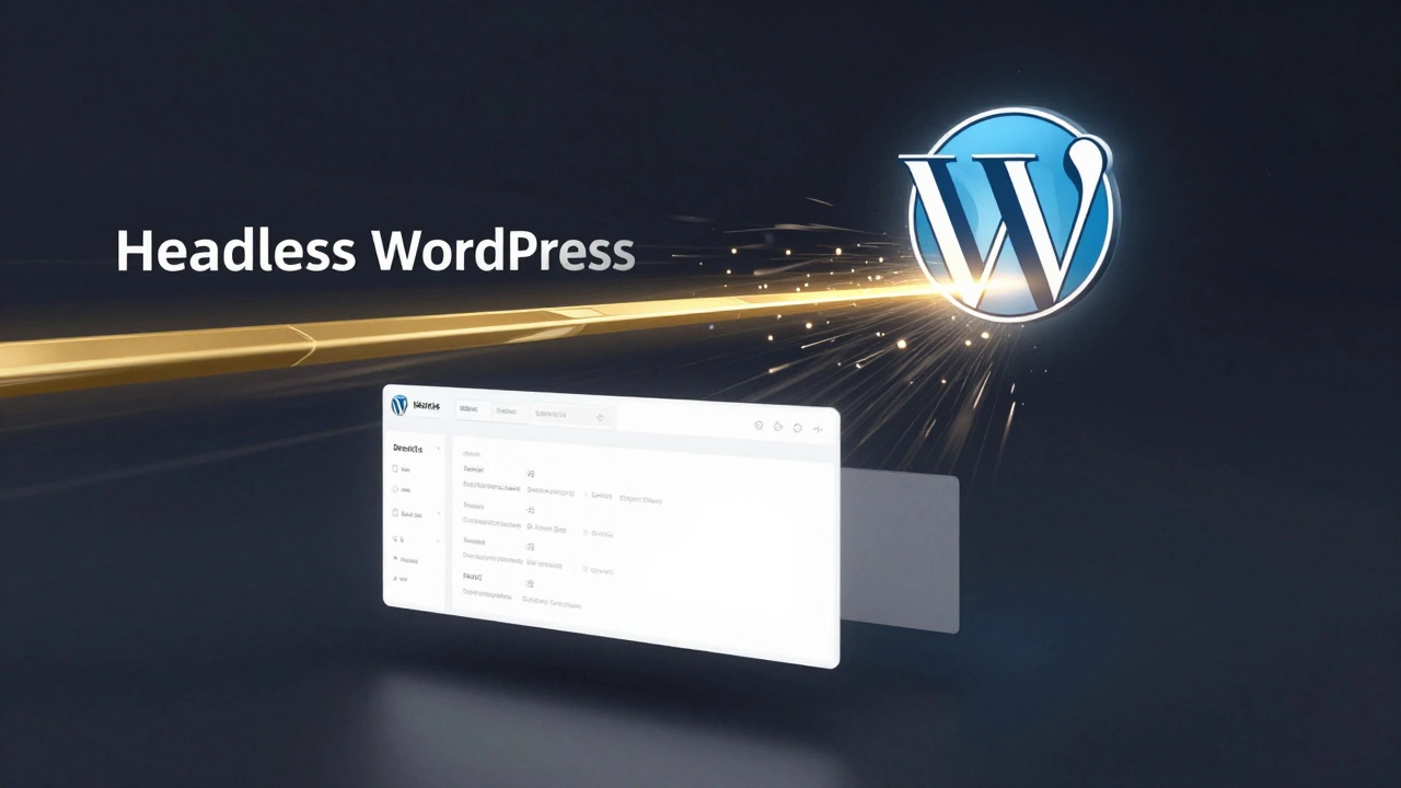 Abstract representation of Headless CMS architecture with data flowing to a frontend.