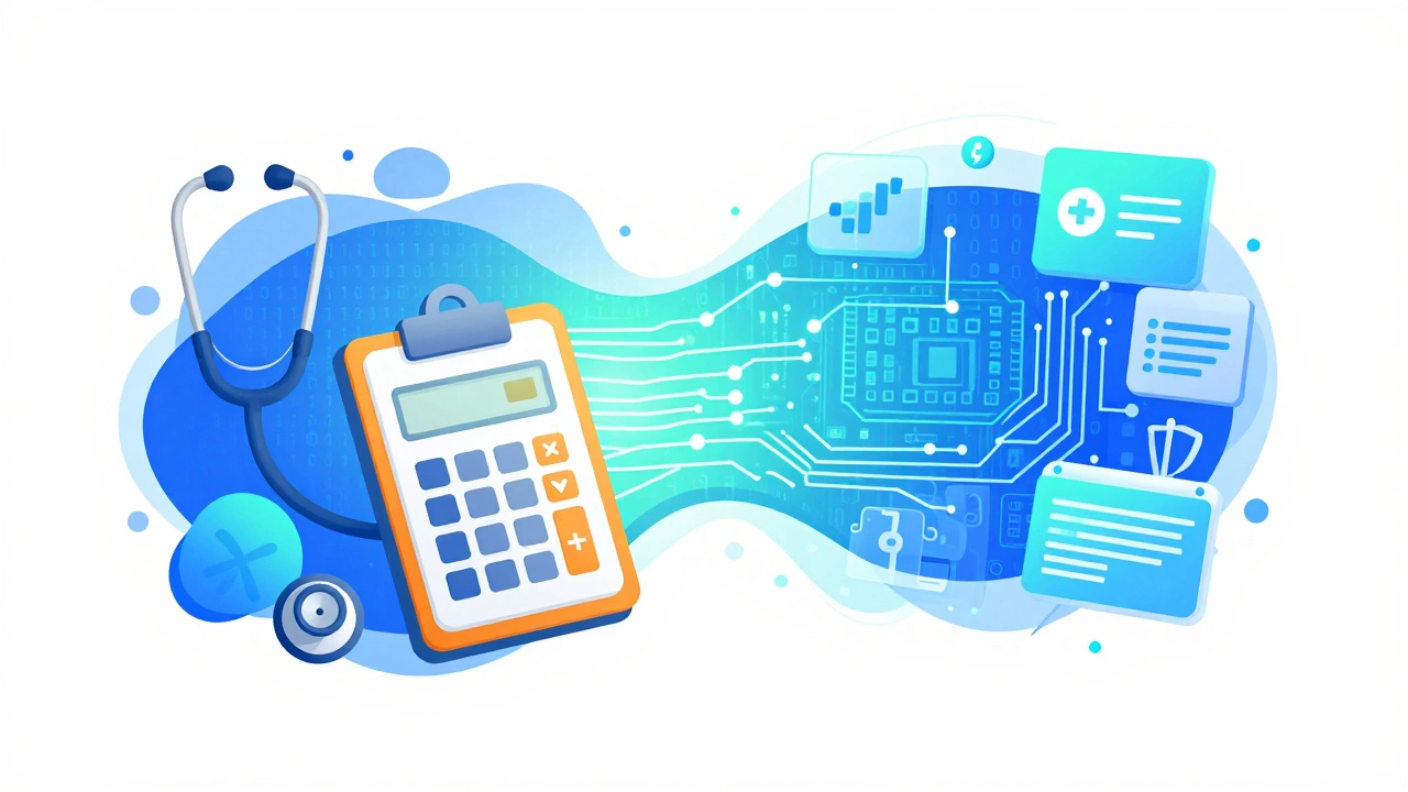 Abstract art showing traditional career tools transforming into digital code