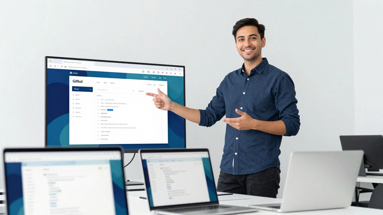 Developer showcasing a deployed web app portfolio project