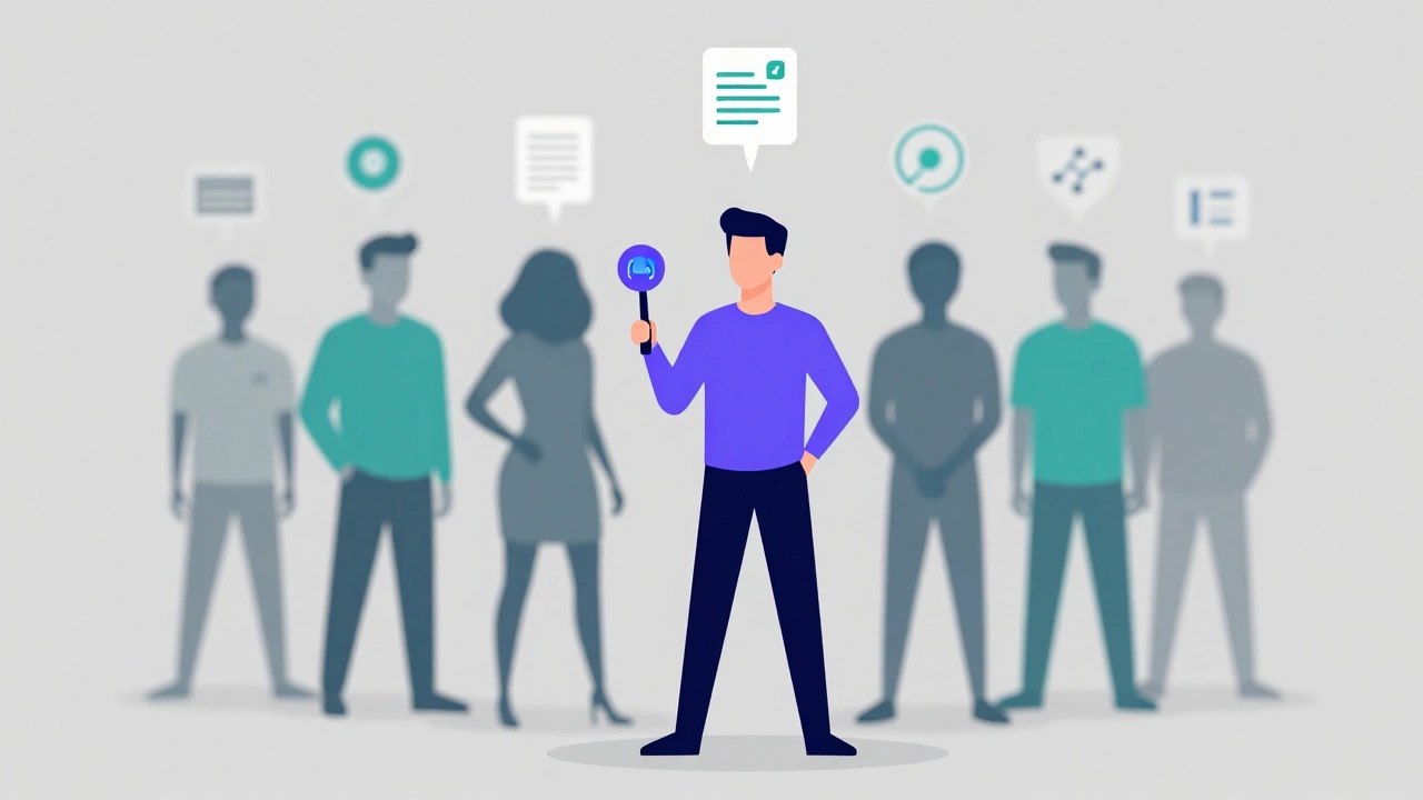 Illustration showing niche expert developer standing out from generic competitors