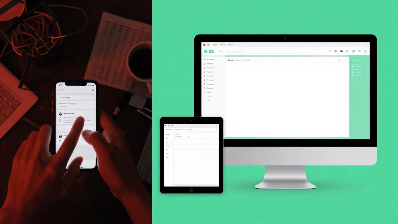 Split screen comparing cluttered mobile view with clean responsive layout