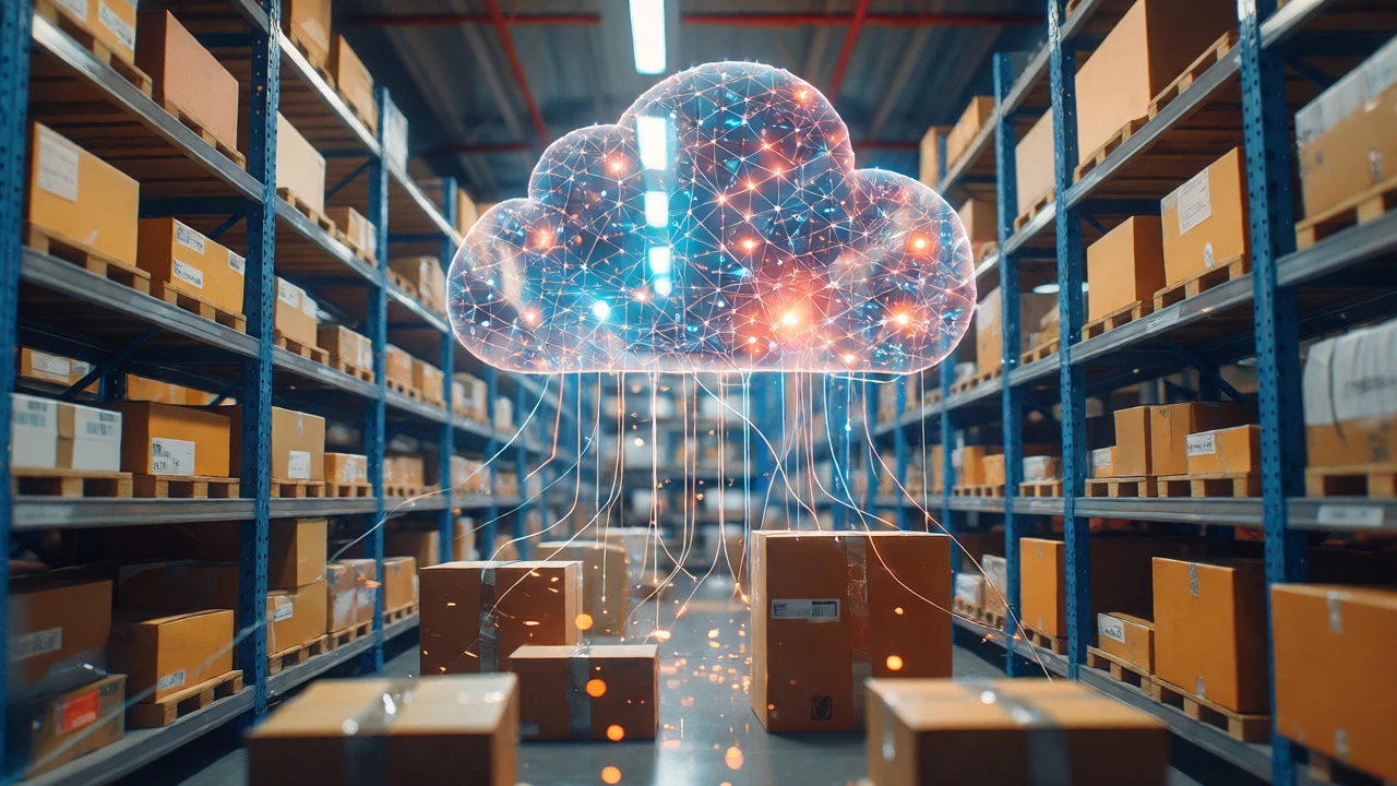 E-commerce packages transforming into data streams in a cloud network