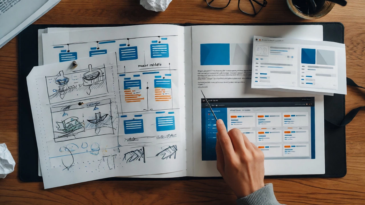 Portfolio showing messy design process and user flows