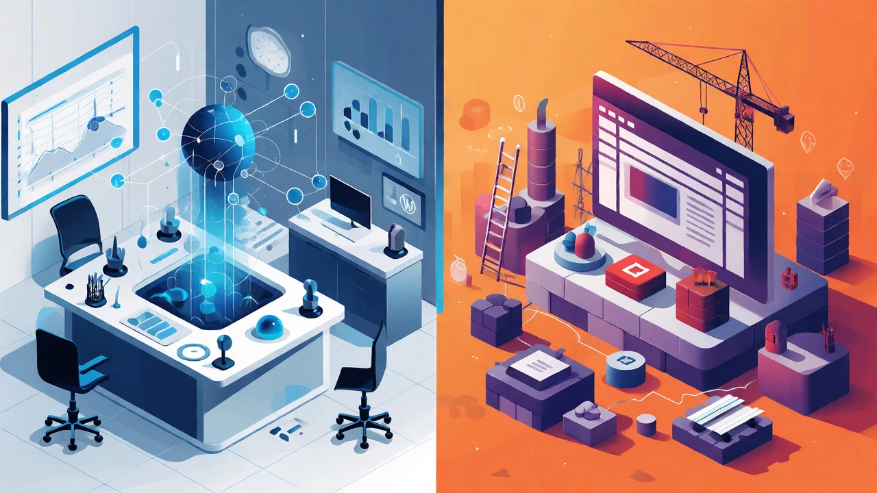 Visual comparison of Python AI and PHP web ecosystems