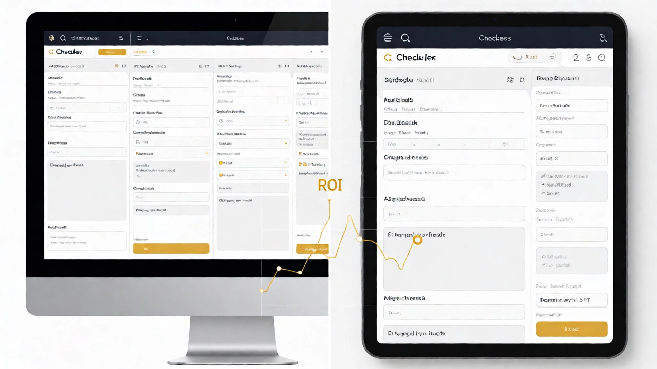Desktop and mobile screens showing identical responsive e-commerce checkout pages
