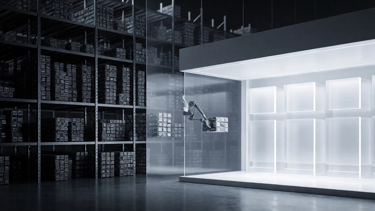 Digital warehouse retrieving data for a storefront interface via API