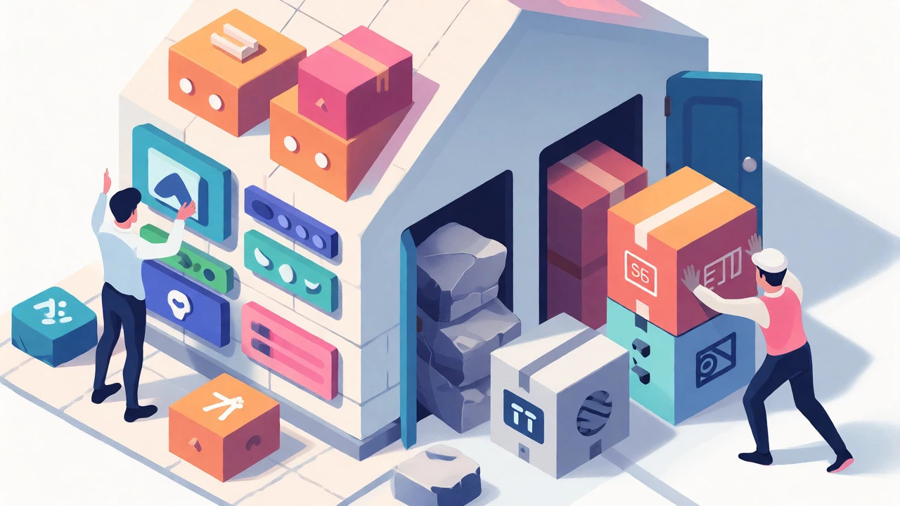 Illustration of a designer building a site and an SEO specialist optimizing its structure.
