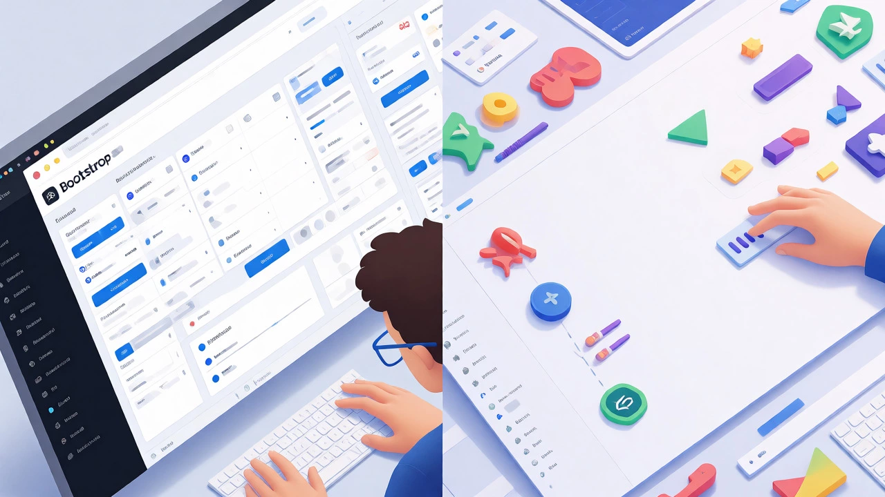 Split view comparing rapid template use vs custom design