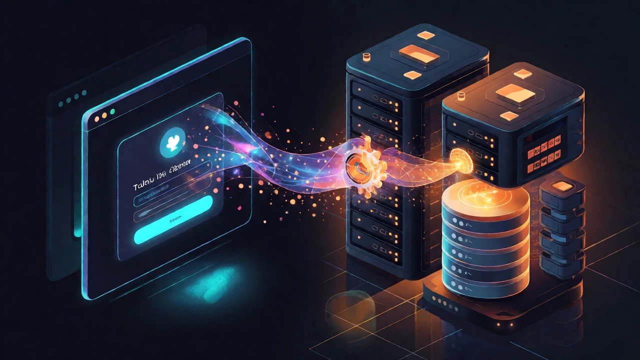 Visual diagram of data flowing between frontend and backend layers